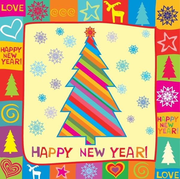 happy new year greeting cards vector images